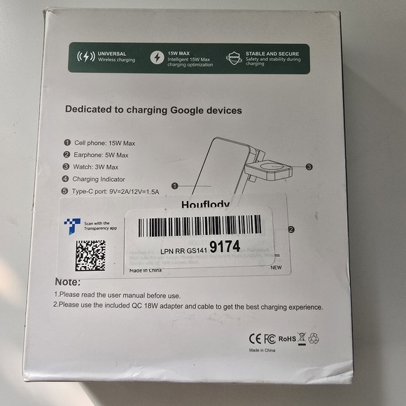 Houflody 3-in-1 Foldable Wireless Charging Station – New - Picture 4 of 10